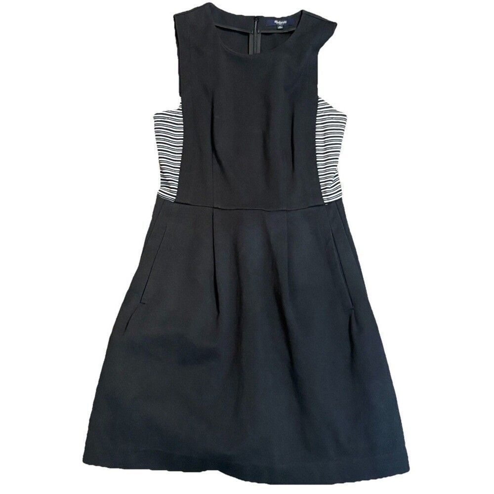 Madewell Abroad Dress Women’s Size 0 Black and White Striped Fit Flare Mini - Picture 11 of 11